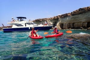 Caiaque guiado de 3 horas nas grutas do Cabo Greko