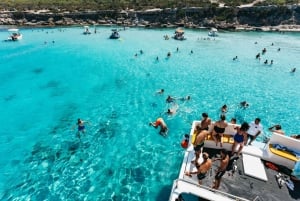 From Paphos: Blue Lagoon Bus and Water Slide Boat Day Trip