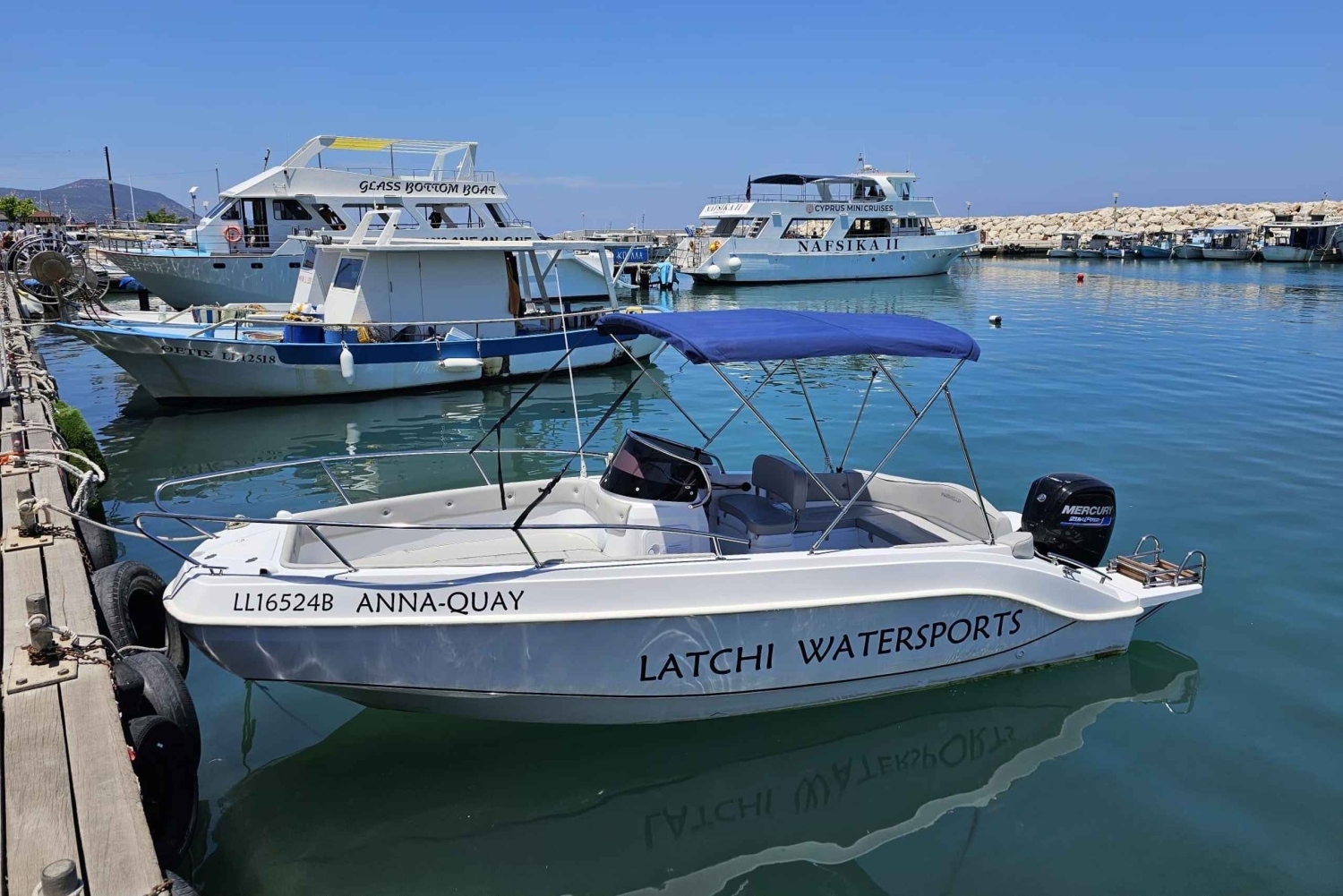 Latchi: Eden New Gen, 4 Hour Self-Drive Boat Rental