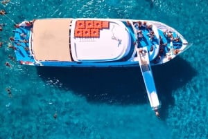 Polis : Paphos et croisière en bateau dans le lagon bleu avec toboggan aquatique