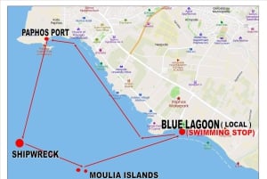 パフォス：イエローグラスボトムボートクルーズ（泳ぎ＆シュノーケリング）