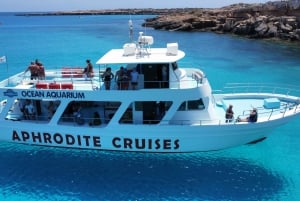 Protaras: Bådtur ved solnedgang til Turtle Cove og Den Blå Lagune