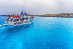 Protaras: Bådtur ved solnedgang til Turtle Cove og Den Blå Lagune