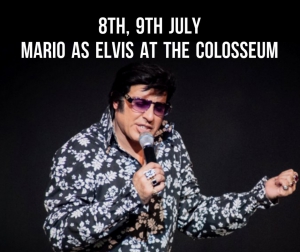 Mario as Elvis at the Colosseum restaurant, Paphos
