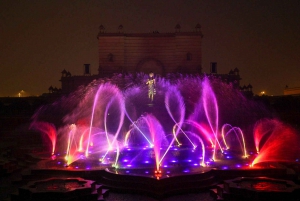 New Delhi: Akshardham-templet med musikaliskt ljus och fontän