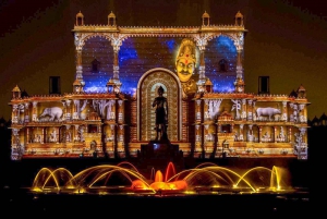 New Delhi: Akshardham-tempelet med musikalsk lys og fontene