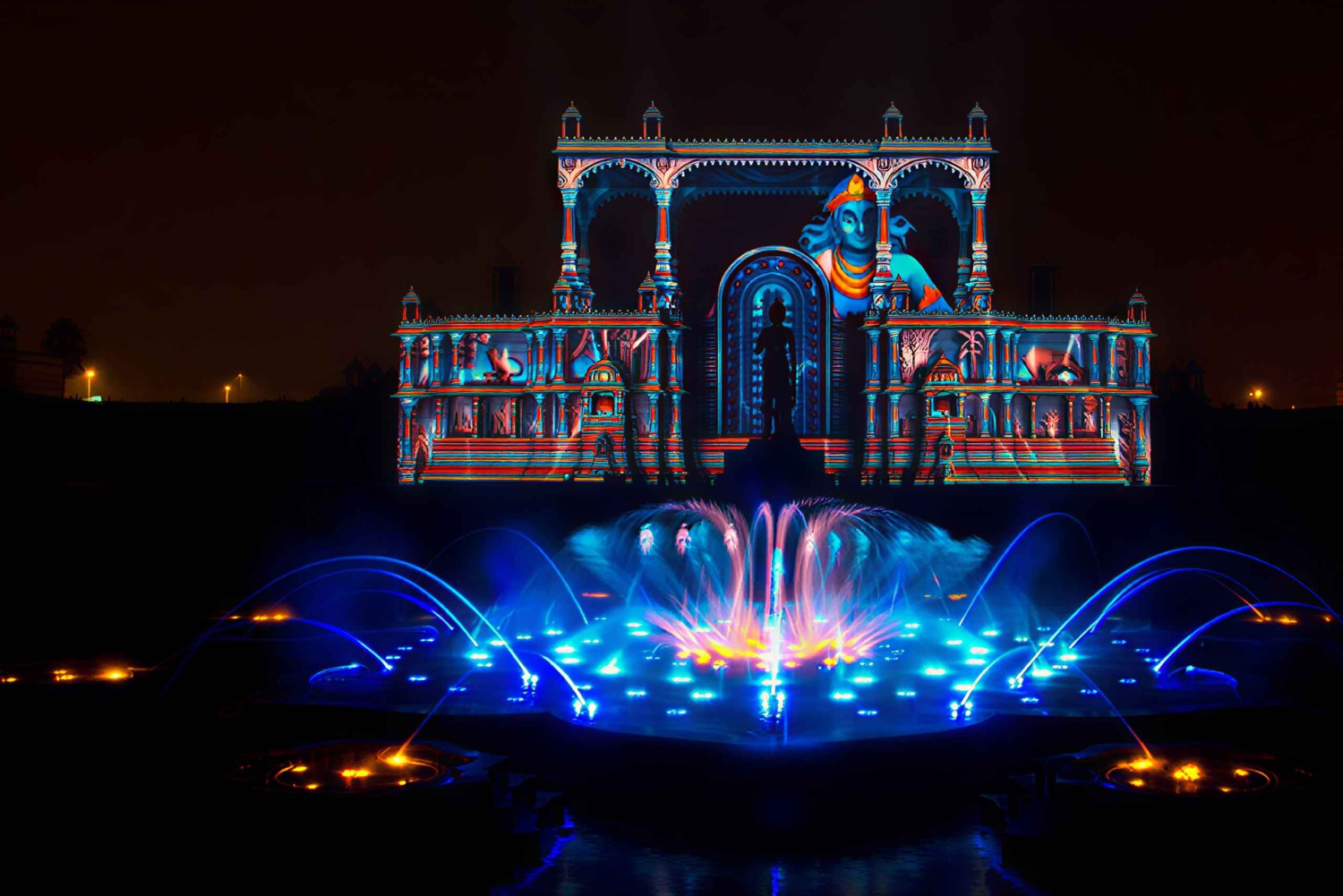 Delhi : visite spirituelle des 4 religions et spectacle aquatique d'Akshardham