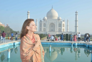 Från Delhi: Expressutflykt med tåg till Agra Fort och Taj Palace