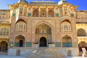 Depuis Delhi : Visite du Temple des Singes et de la ville de Jaipur en voiture