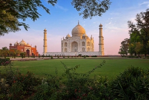 De Delhi : Visite du Taj Mahal et de la ville d'Agra en voiture (nuit)