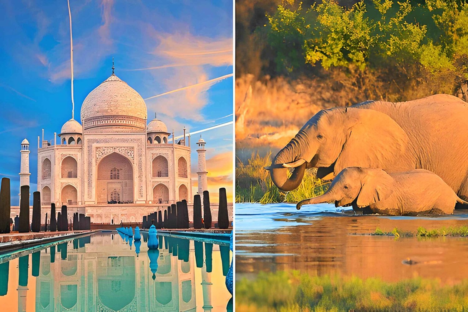 Från Delhi: Taj Mahal i soluppgången och elefantskyddstur