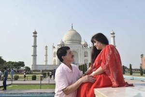 Au départ de Delhi : Tour du Taj Mahal au lever du soleil avec conservation des éléphants