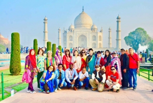 Da Delhi: Tour dell'alba del Taj Mahal con conservazione degli elefanti