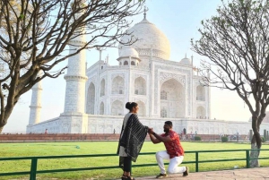 Da Delhi: Tour dell'alba del Taj Mahal con conservazione degli elefanti