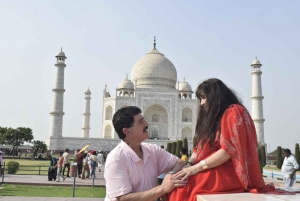 Au départ de Delhi : Tour du Taj Mahal au lever du soleil avec conservation des éléphants