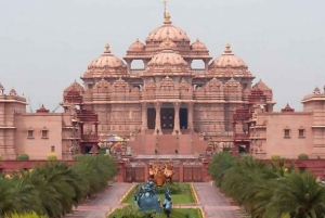 Depuis Delhi : Visite d'Akshardham avec spectacle de lumière et d'eau