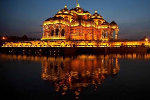 Depuis Delhi : Visite d'Akshardham avec spectacle de lumière et d'eau