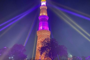 New Delhi : Visite de l'exposition Qutub Minar et du spectacle son et lumière