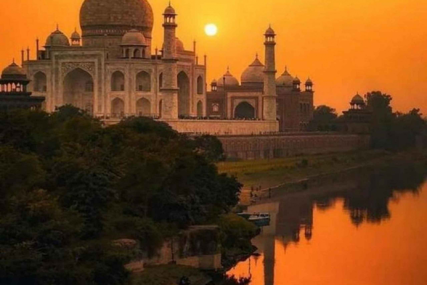 Taj Mahal solopgang eller solnedgang Overnatning