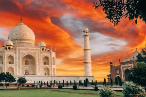 Taj Mahal nascer ou pôr do sol durante a noite