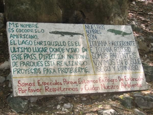 Sign at Lago Enriquillo by Elena AntÃºnez 