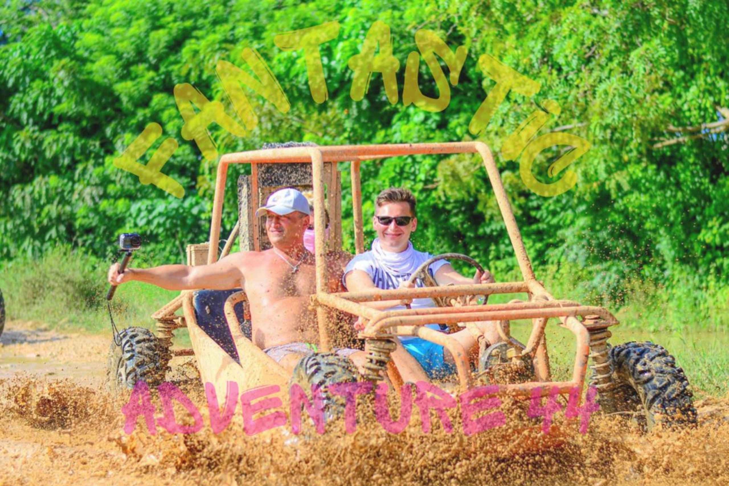 From Bávaro: Double Buggy Tour to Macao Beach and Cenote