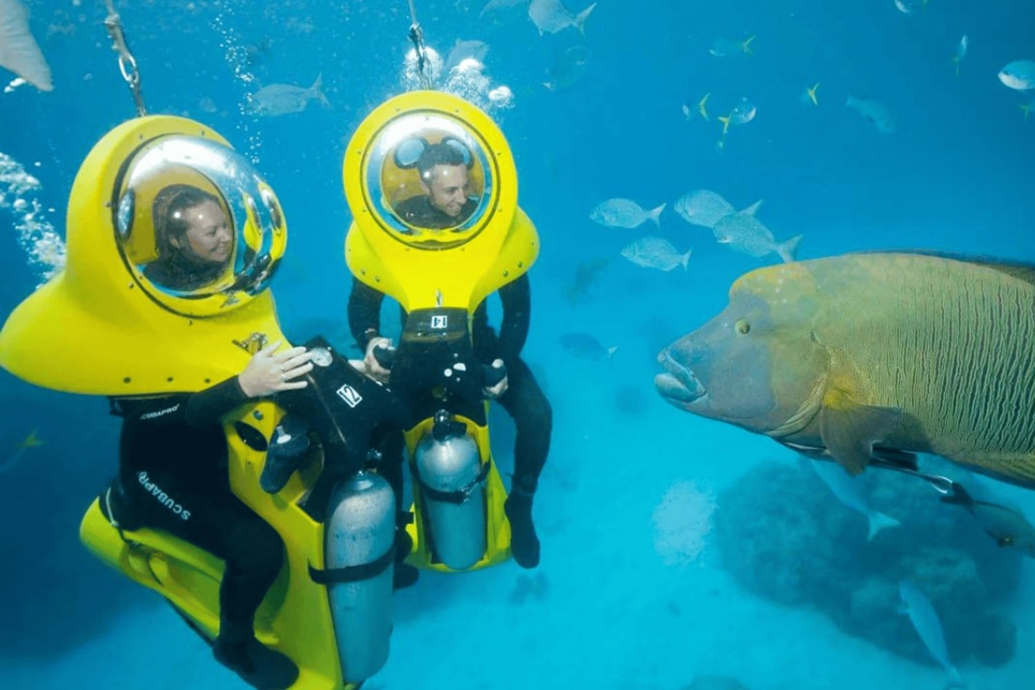 Desde Punta Cana: ScubaDoo, Snorkel y tour en barco con fondo de cristal