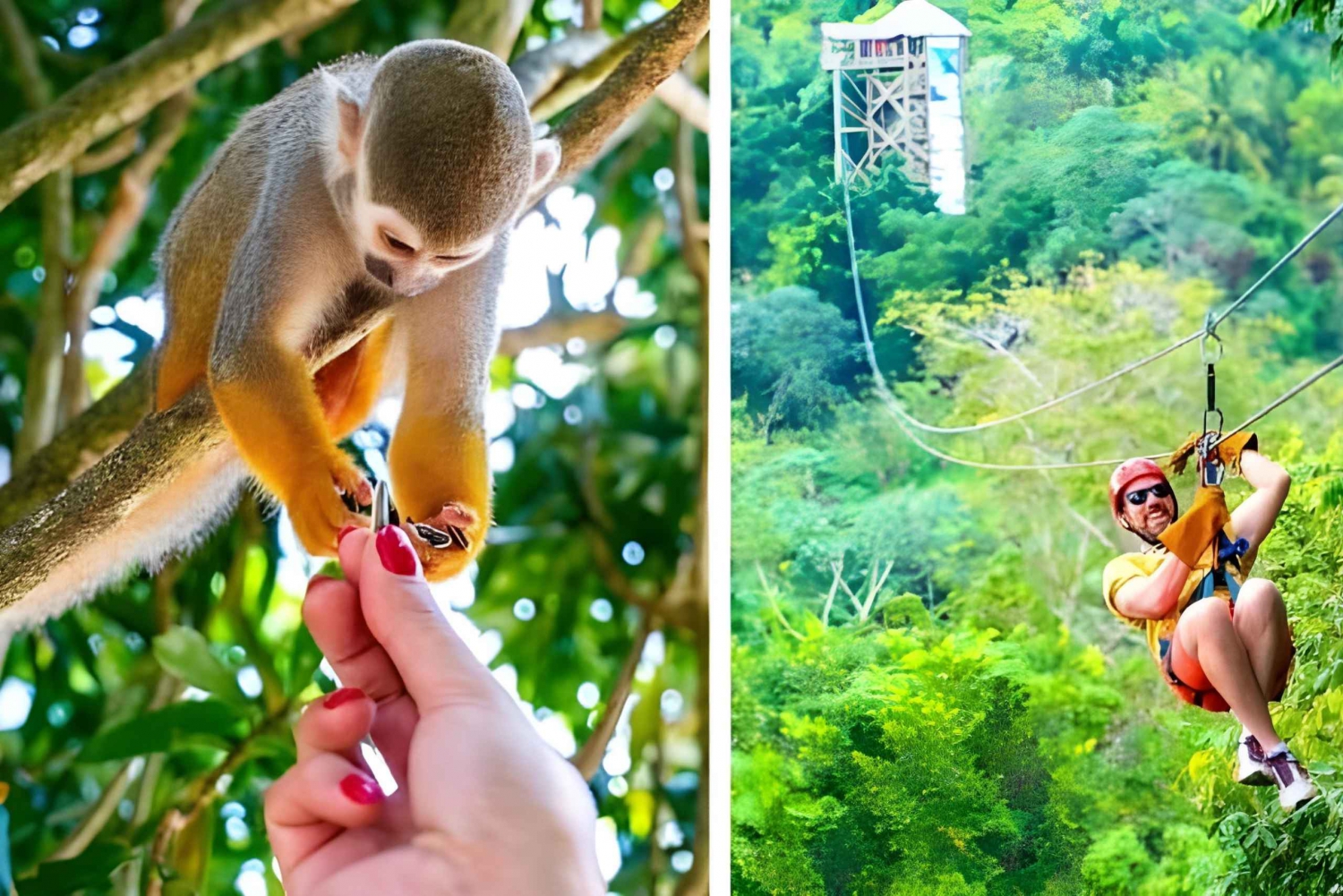 Monkeyland And Zip Lines Whit local Pick Up