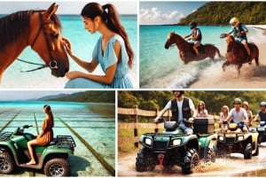 Passeio épico em Punta Cana: Quadriciclo, ATV & Cavalo com paragem na praia