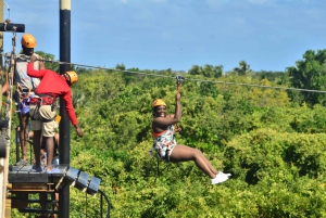 Punta Cana: Polaris 4x4 Tour, Ziplining, and Waterfall Pool