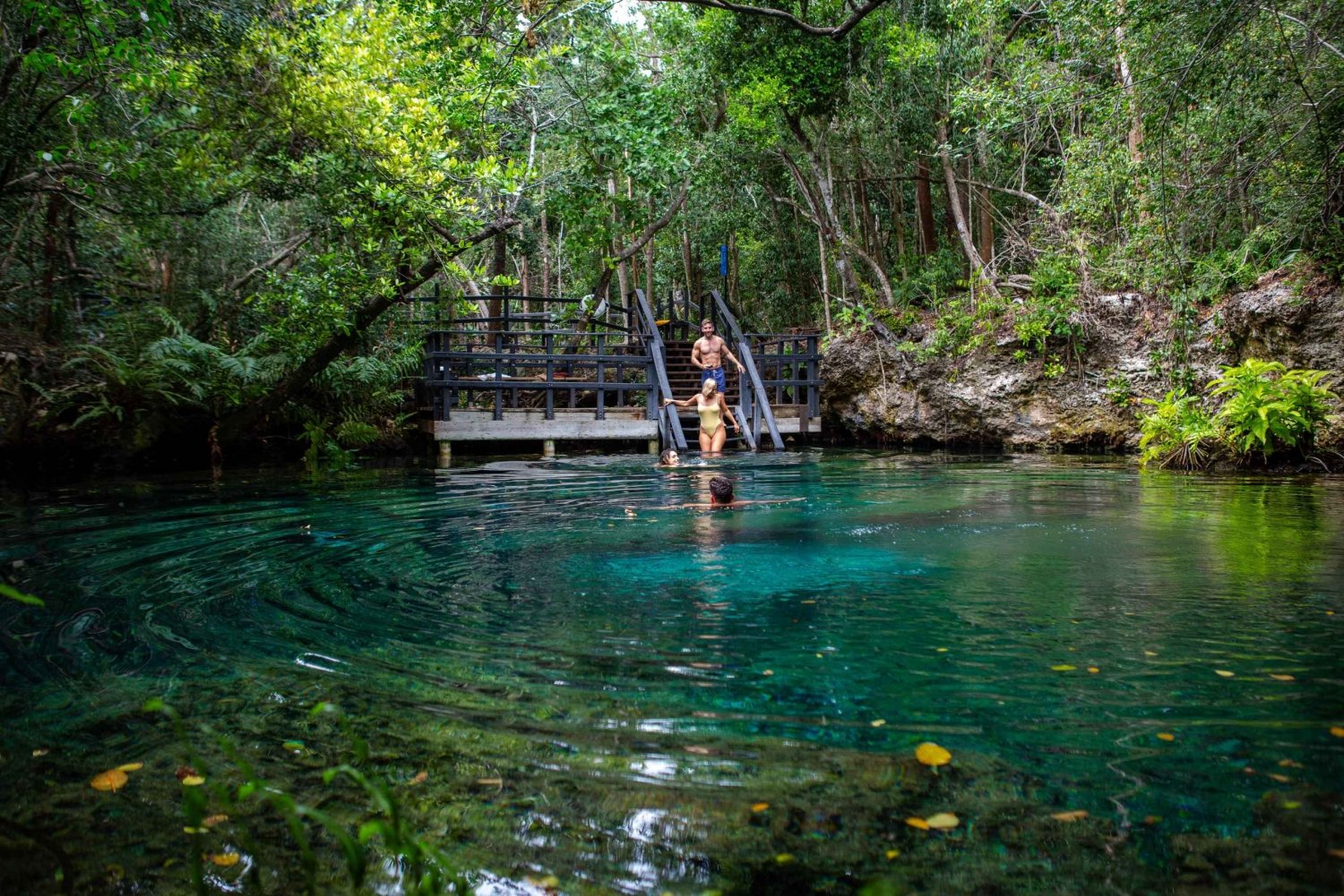 Nada en los Cenotes Ojos Indígenas