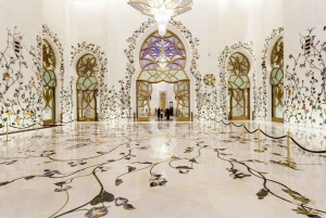 From Dubai: Abu Dhabi Grand Mosque, Louvre Museum & Aquarium