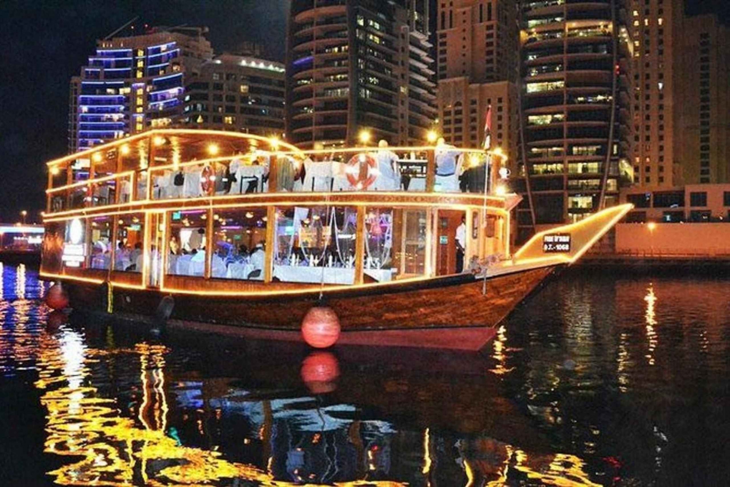 Creek Dubai Dhow Cruise Illallinen hotellin kuljetuksella