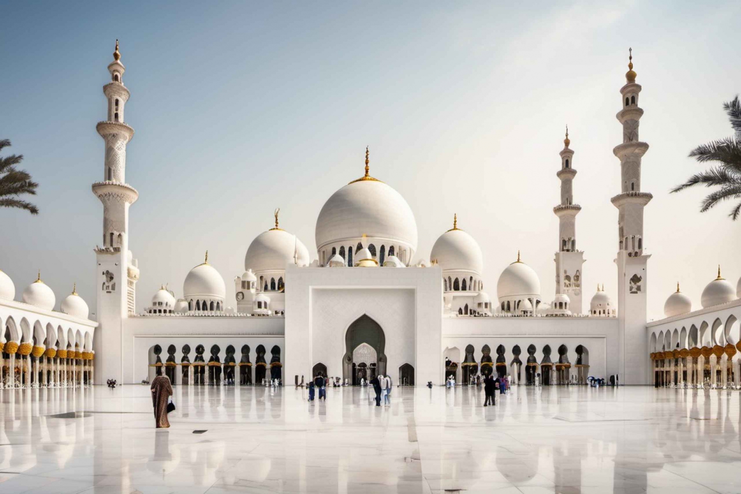 Dubai - en rundtur En rundtur i Stora moskén och Abu Dhabis främsta sevärdheter