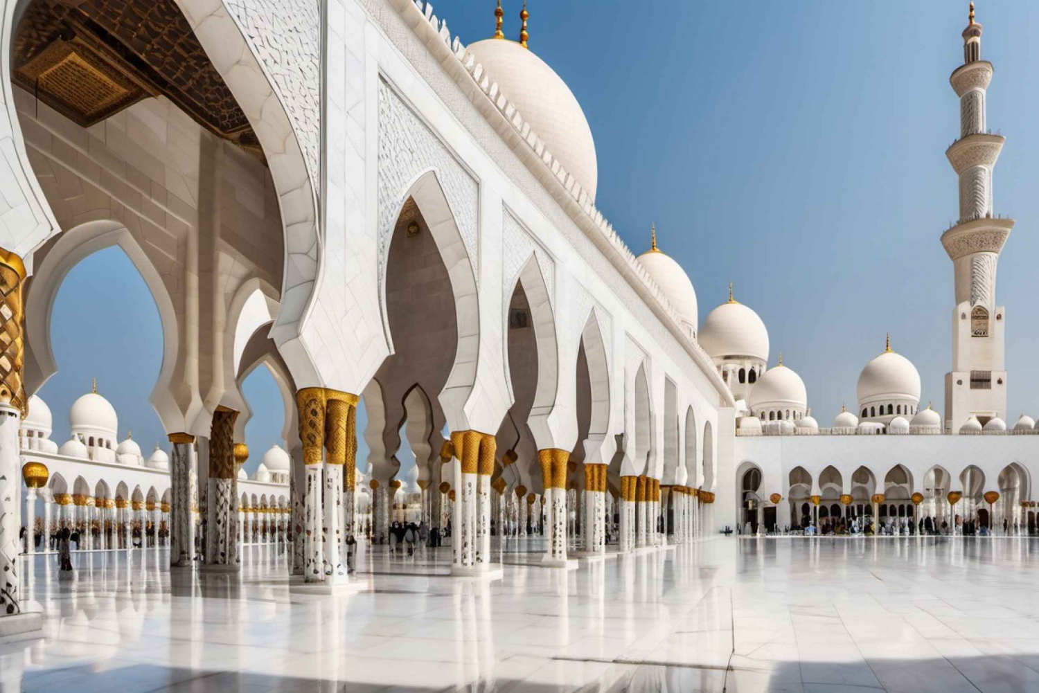 Dubai - Abu Dhabi Abu Dhabi Grand Mosque heldagsutflykt med stadssightseeing