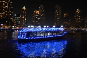 Dubai: Dhow Cruise Marina Multi Cusine Middag & Tanura Show
