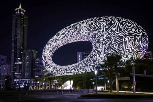 Dubai: Panoramische nachttour met grote bus & optionele Dinner Cruise