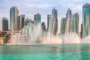 Dubai: Burj Khalifa Fountain Show och Burj Lake Ride