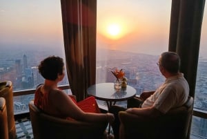 Burj Khalifa: Panoramavy över solnedgången i VIP-lounge