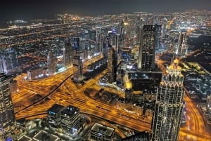 Dubai di notte con biglietto d'ingresso al Burj Khalifa