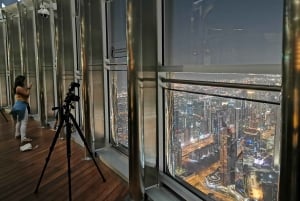 Dubai di notte con biglietto d'ingresso al Burj Khalifa