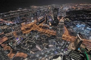 Dubai di notte con biglietto d'ingresso al Burj Khalifa