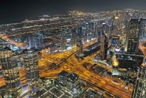 Dubai di notte con biglietto d'ingresso al Burj Khalifa