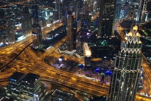 Dubai di notte con biglietto d'ingresso al Burj Khalifa