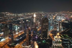 Dubai di notte con biglietto d'ingresso al Burj Khalifa