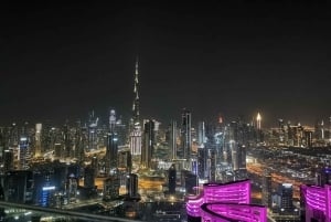 Dubai di notte con biglietto d'ingresso al Burj Khalifa
