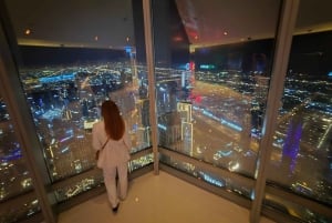 Dubai di notte con biglietto d'ingresso al Burj Khalifa