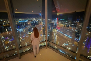 Dubai di notte con biglietto d'ingresso al Burj Khalifa