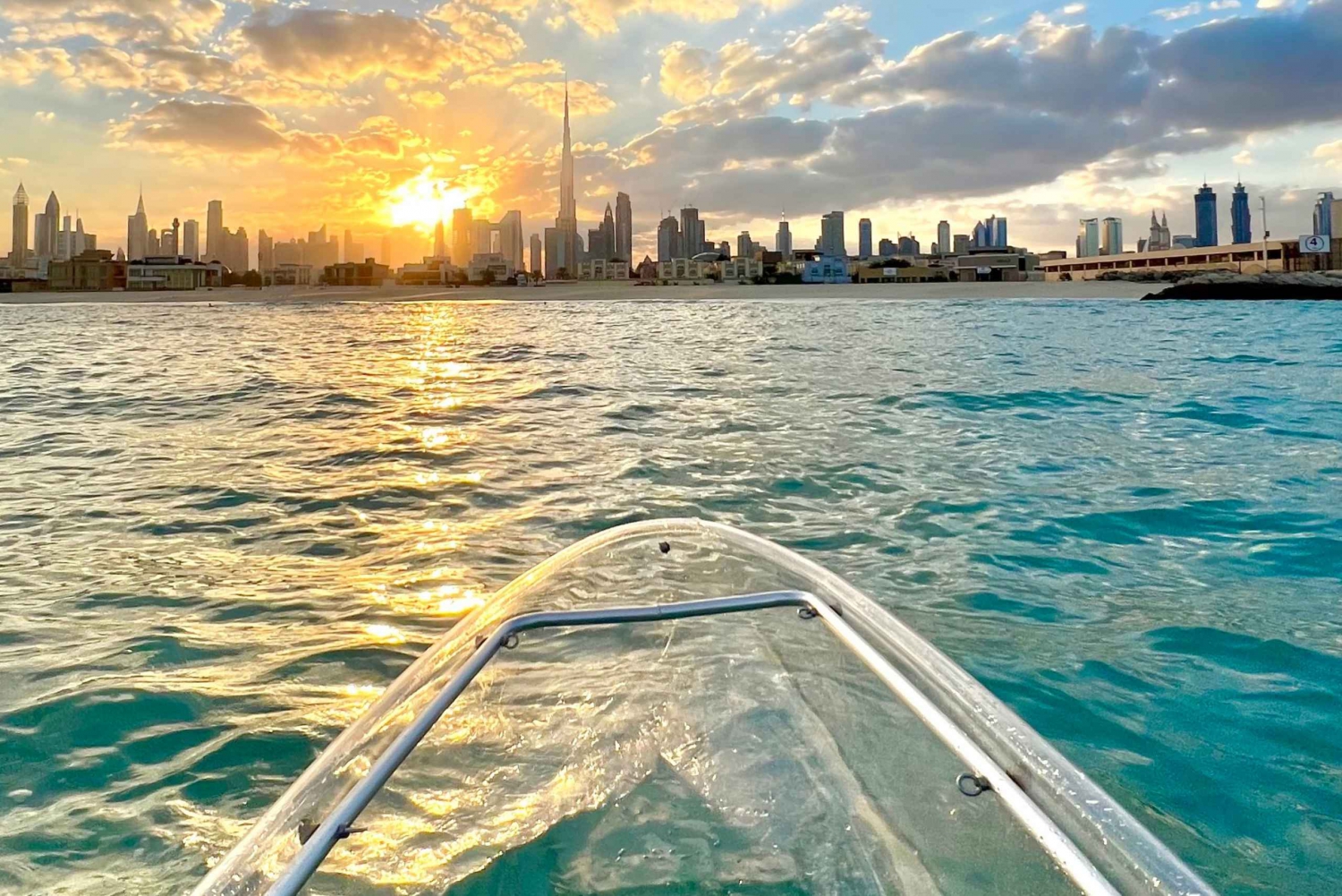 Dubai: Clear Kayaking Experience with Burj Khalifa View