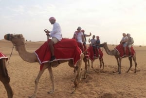 Dubai: Paseo en camello por el desierto con espectáculos en directo y cena bufé con barbacoa